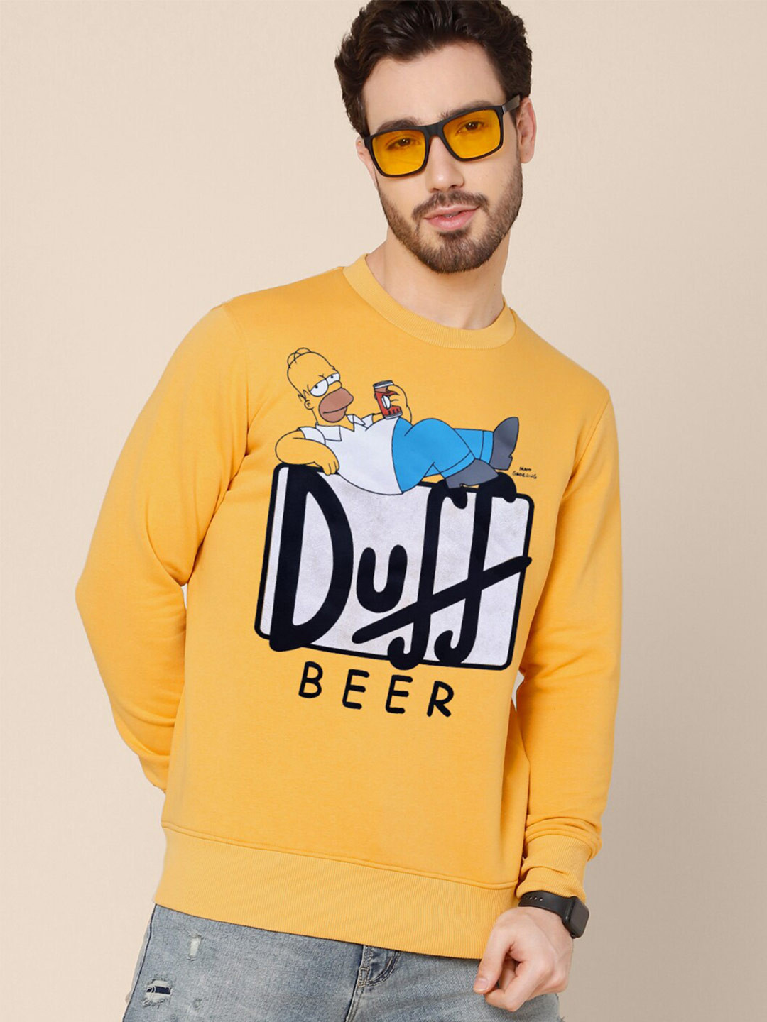 

Free Authority Men Yellow Simpsons Printed Sweatshirt