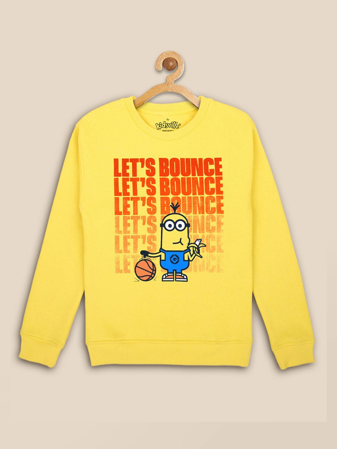 

Kids Ville Girls Yellow & Red Minions Printed Cotton Sweatshirt