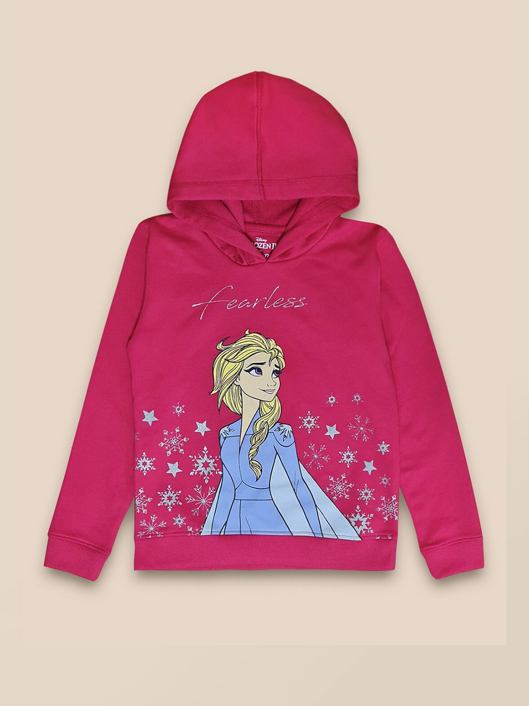 

Kids Ville Girls Fuchsia Pink & Blue Frozen Print Hooded Sweatshirt