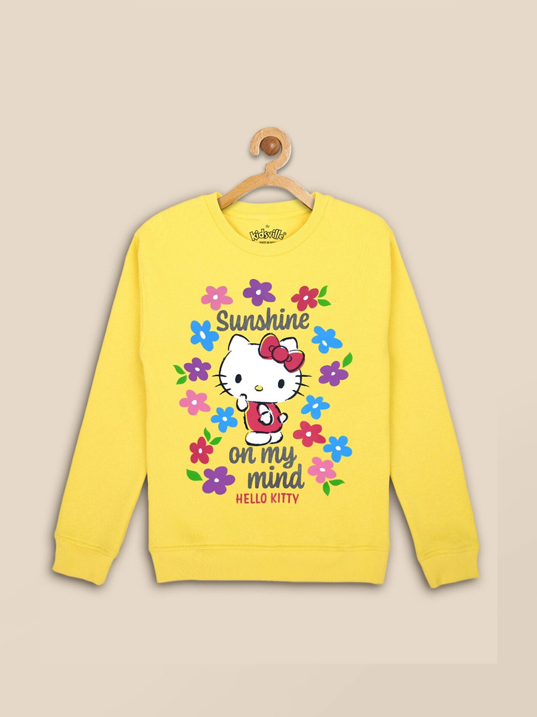 

Kids Ville Girls Yellow Hello Kitty Print Sweatshirt