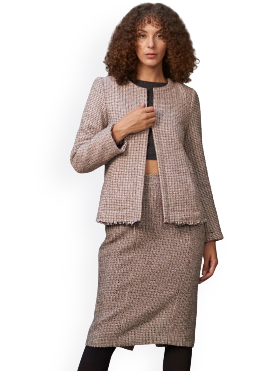 

Style Island Women Beige Lightweight Longline Cycling Tailored Jacket