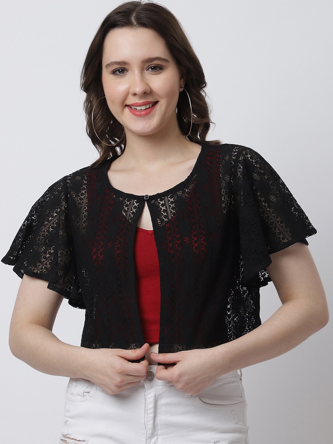 

Rute Women Black Cotton Shrug