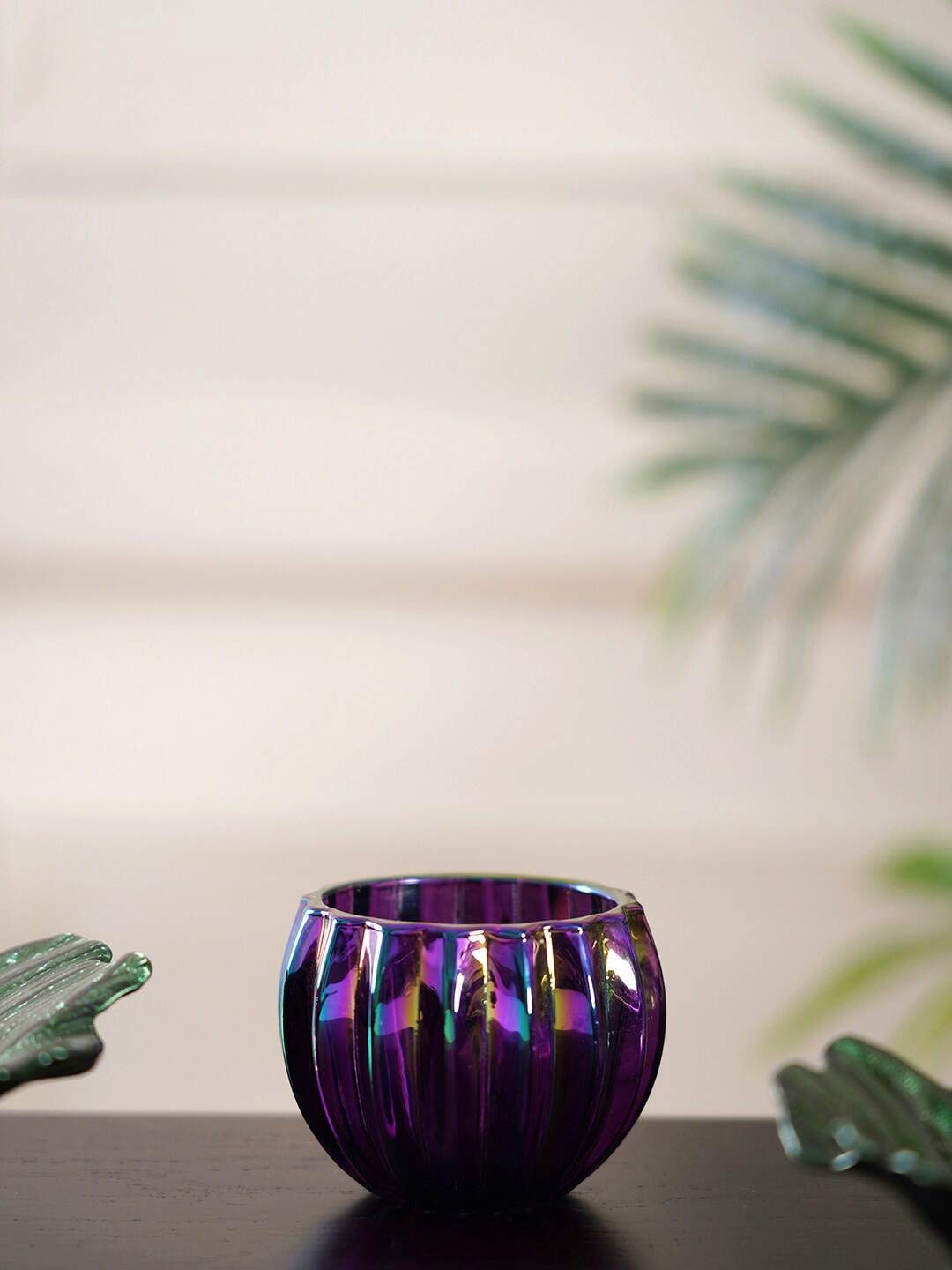 

Pure Home and Living Set Of 6 Purple Textured Votive Candle Holders