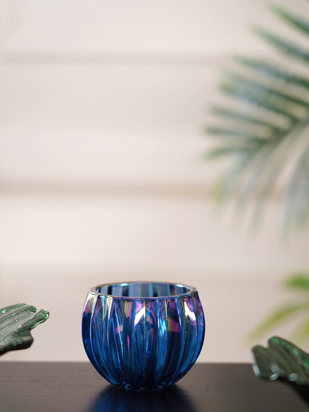 

Pure Home and Living Set Of 6 Luster Votive Holder, Blue