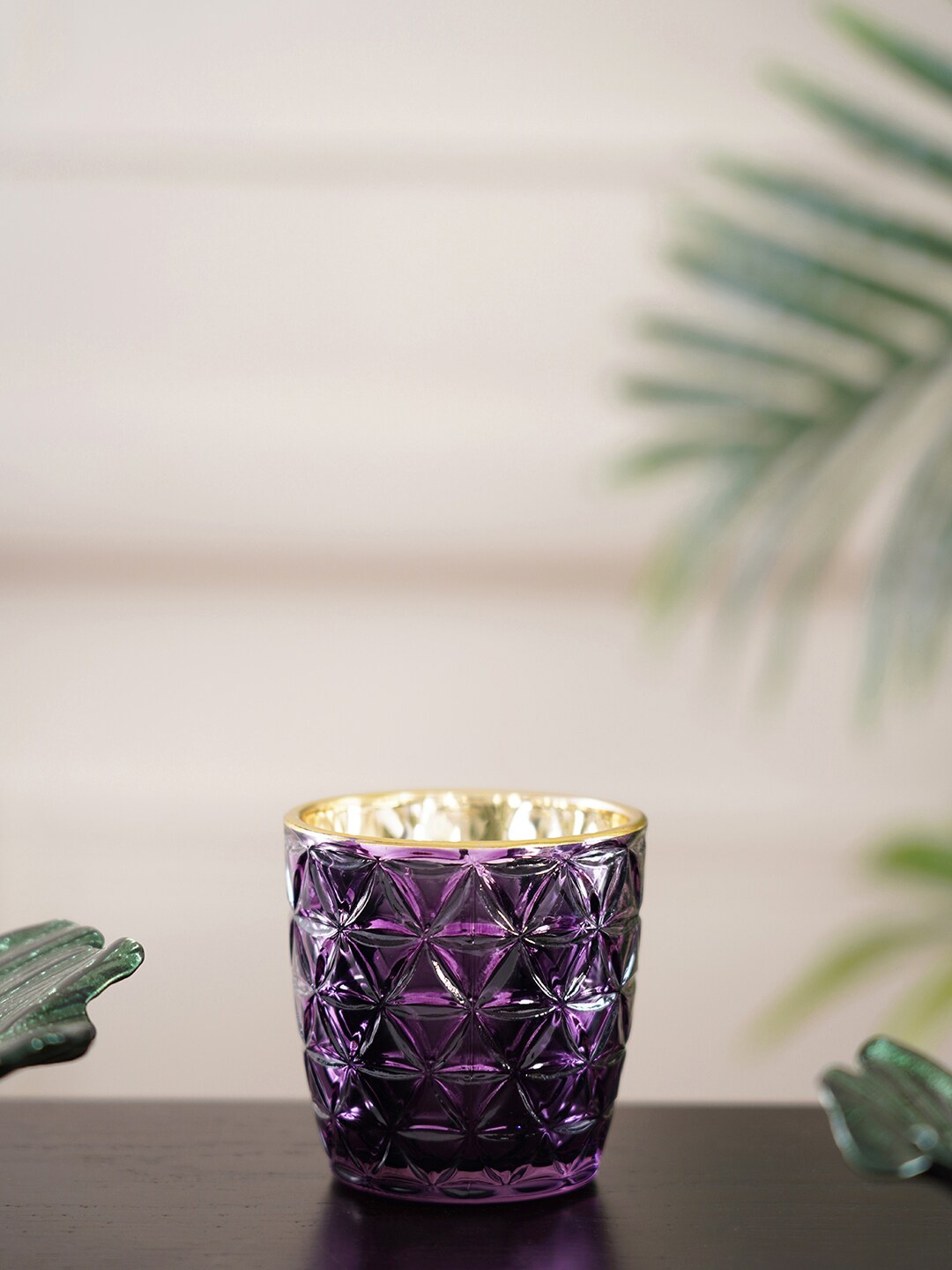 

Pure Home and Living Set Of 6 Solid Votive Holder, Purple