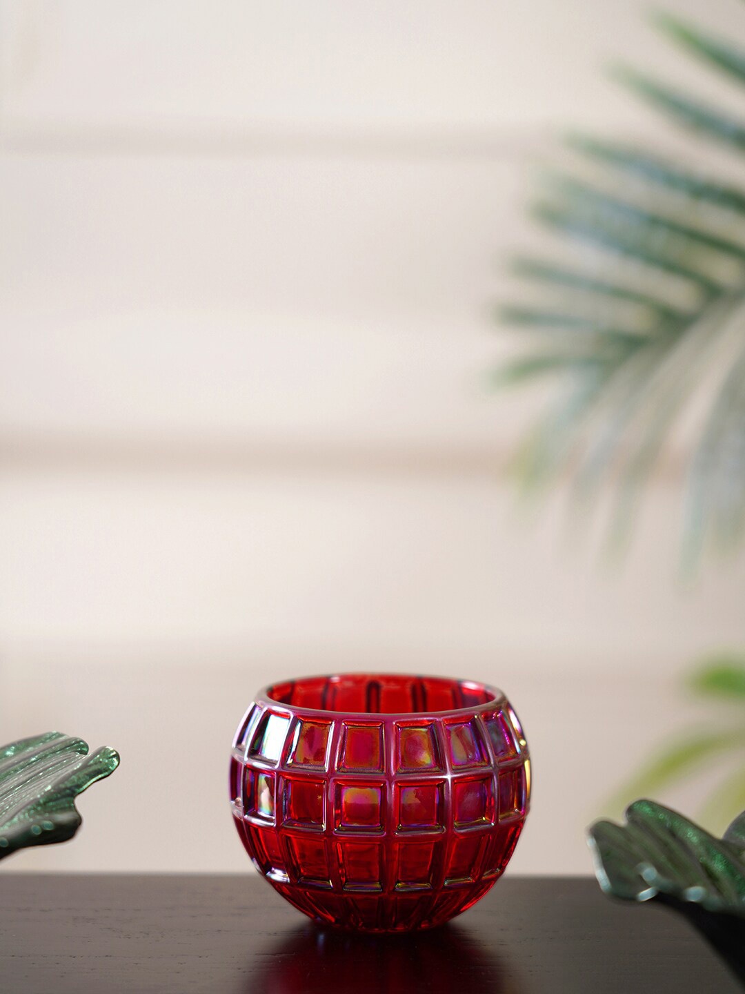 

Pure Home and Living Set of 6 Red Textured Votive Candle Holders
