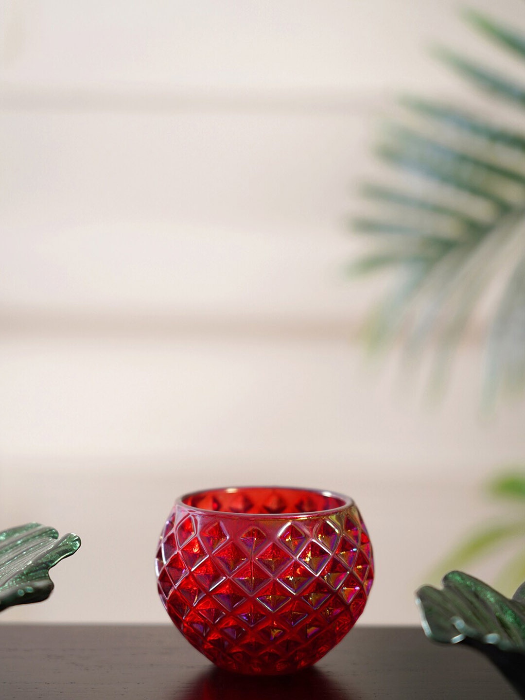 

Pure Home and Living Set Of 6 Solid Votive Holder, Red