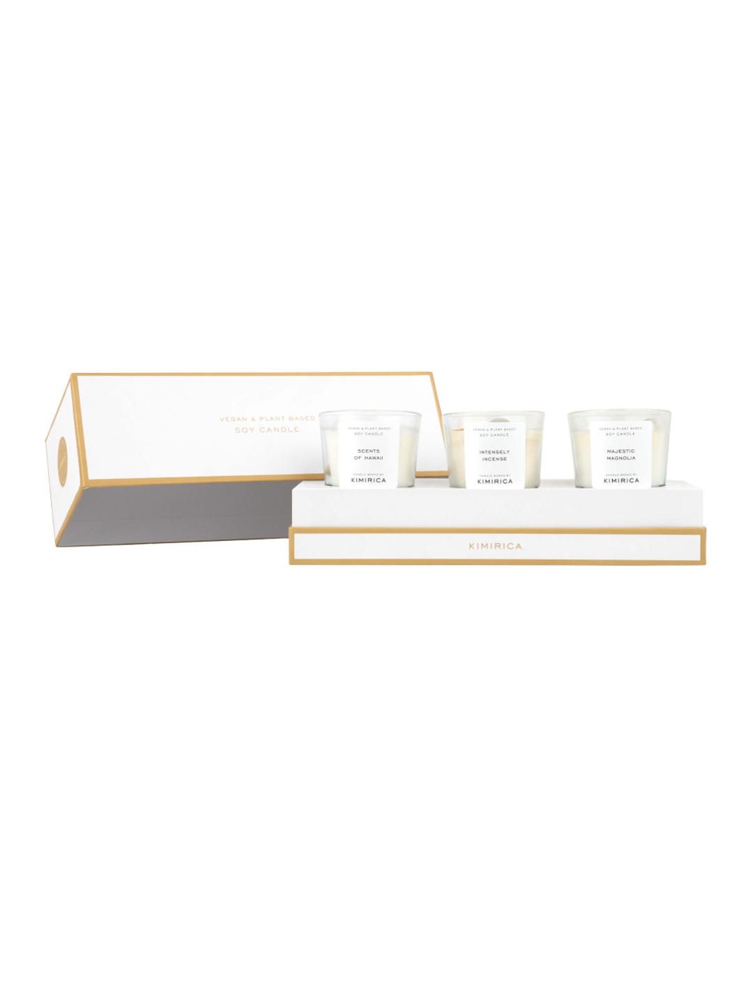 

Kimirica Set of 3 Radiant Soy Wax Premium Scented Candles - 60g Each, White