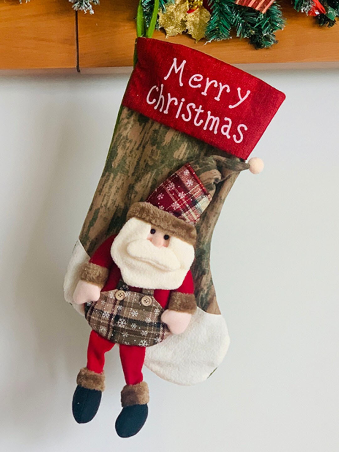 

Little Surprise Box LLP Kids Brown & Red Merry Christmas Santa Stockings