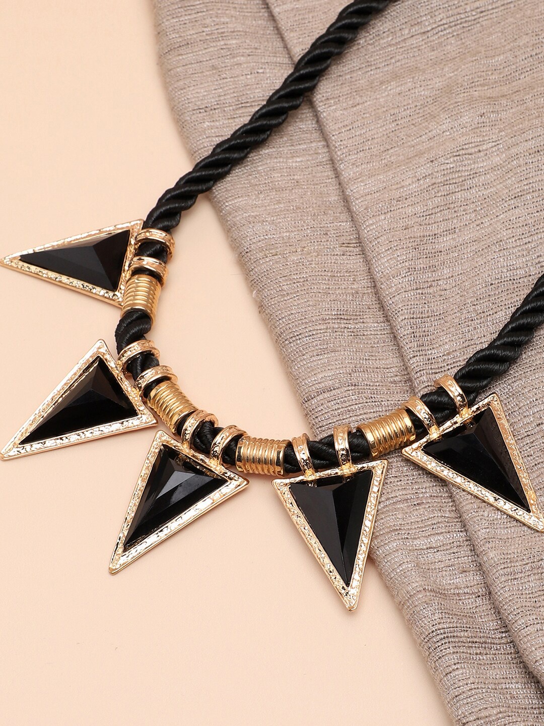 

SOHI Black & Gold-Plated Necklace