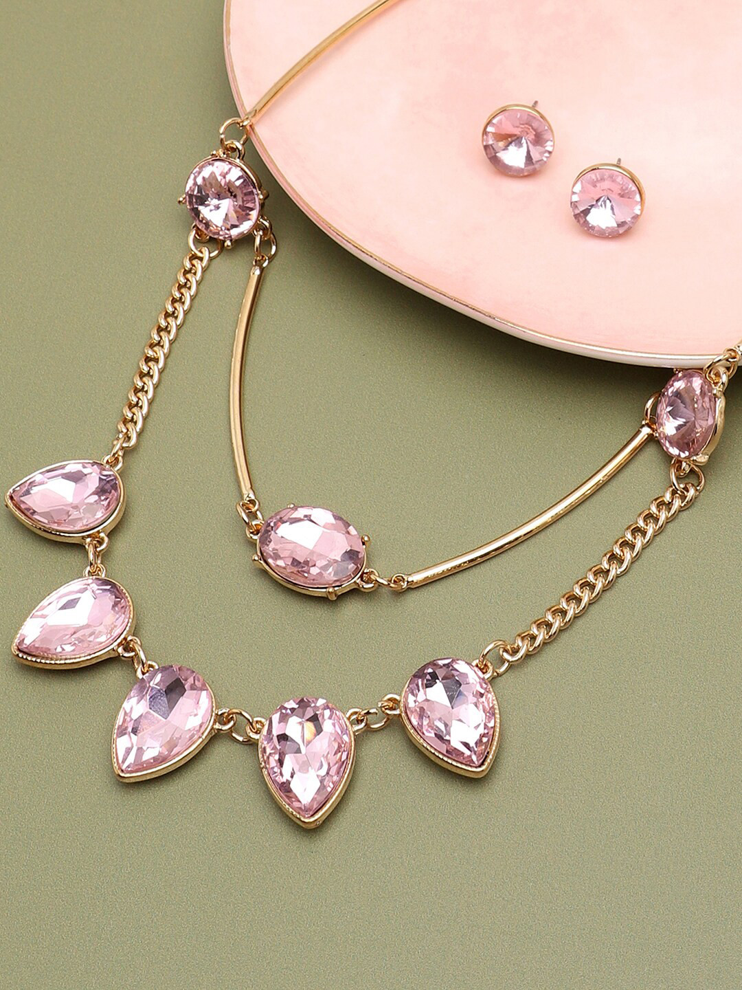 

SOHI Pink & Gold-Plated Necklace