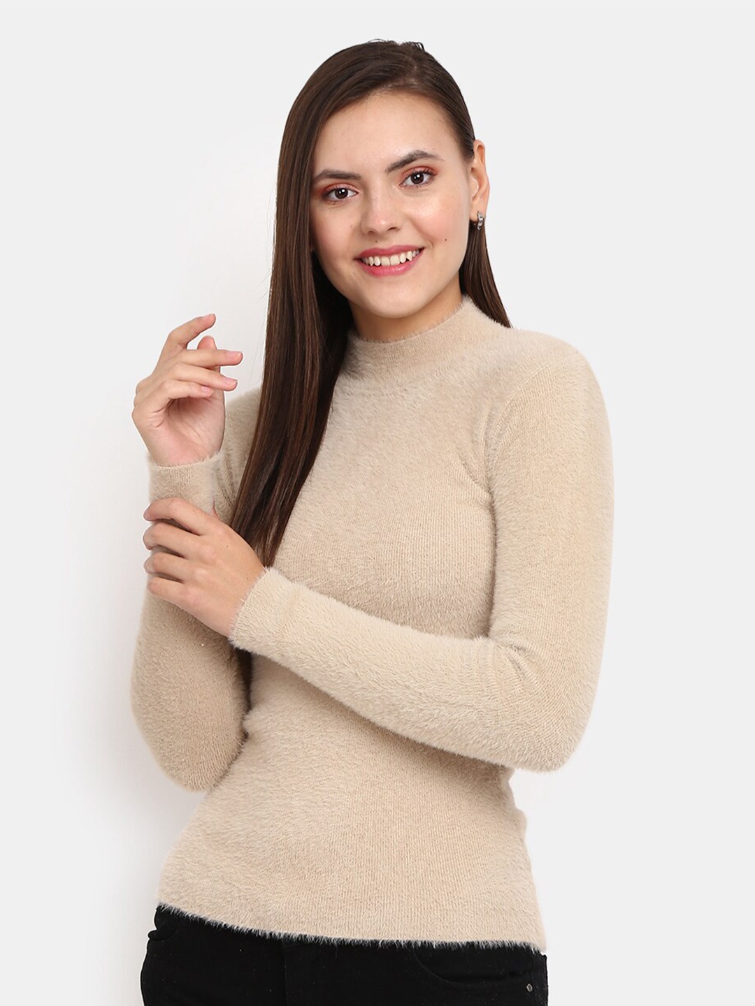 

V-Mart Women Beige Sweatshirt