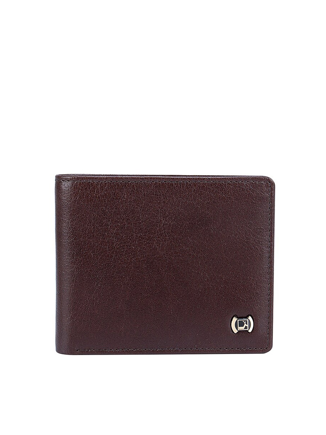 

Da Milano Men Brown Textured Leather Two Fold Wallet