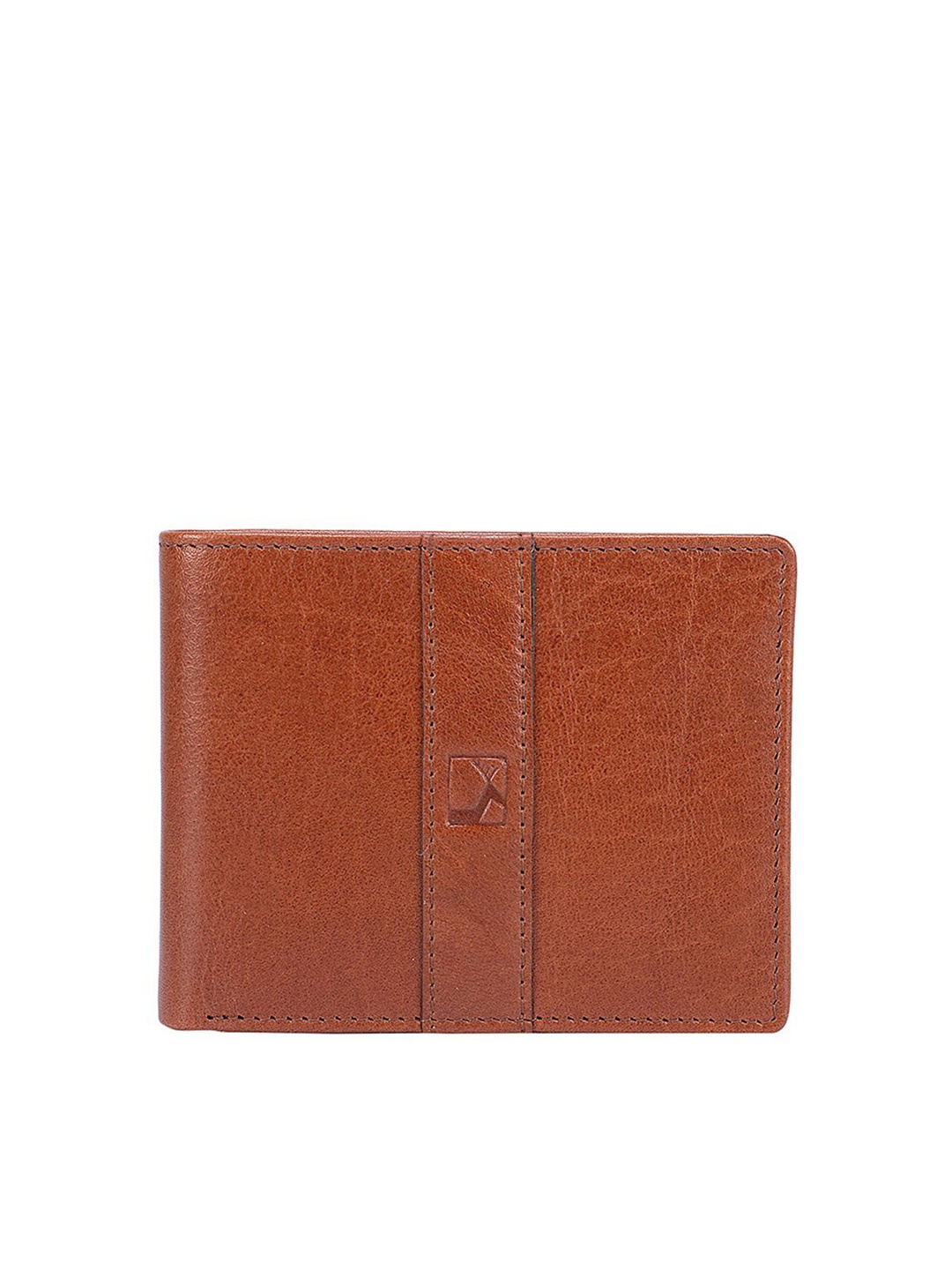 

Da Milano Men Brown Textured Leather Two Fold Wallet