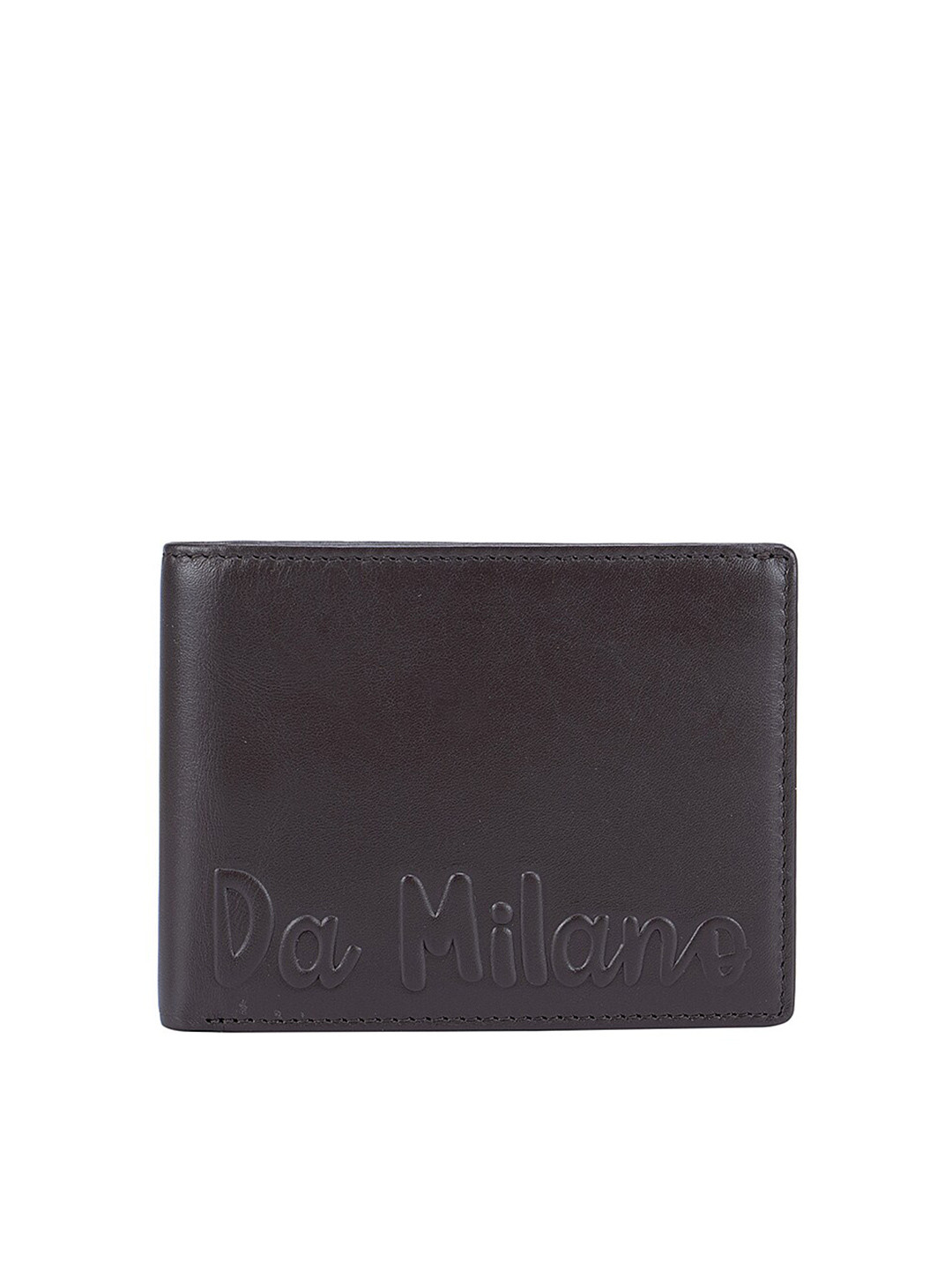

Da Milano Men Coffee Brown Textured Leather Two Fold Wallet