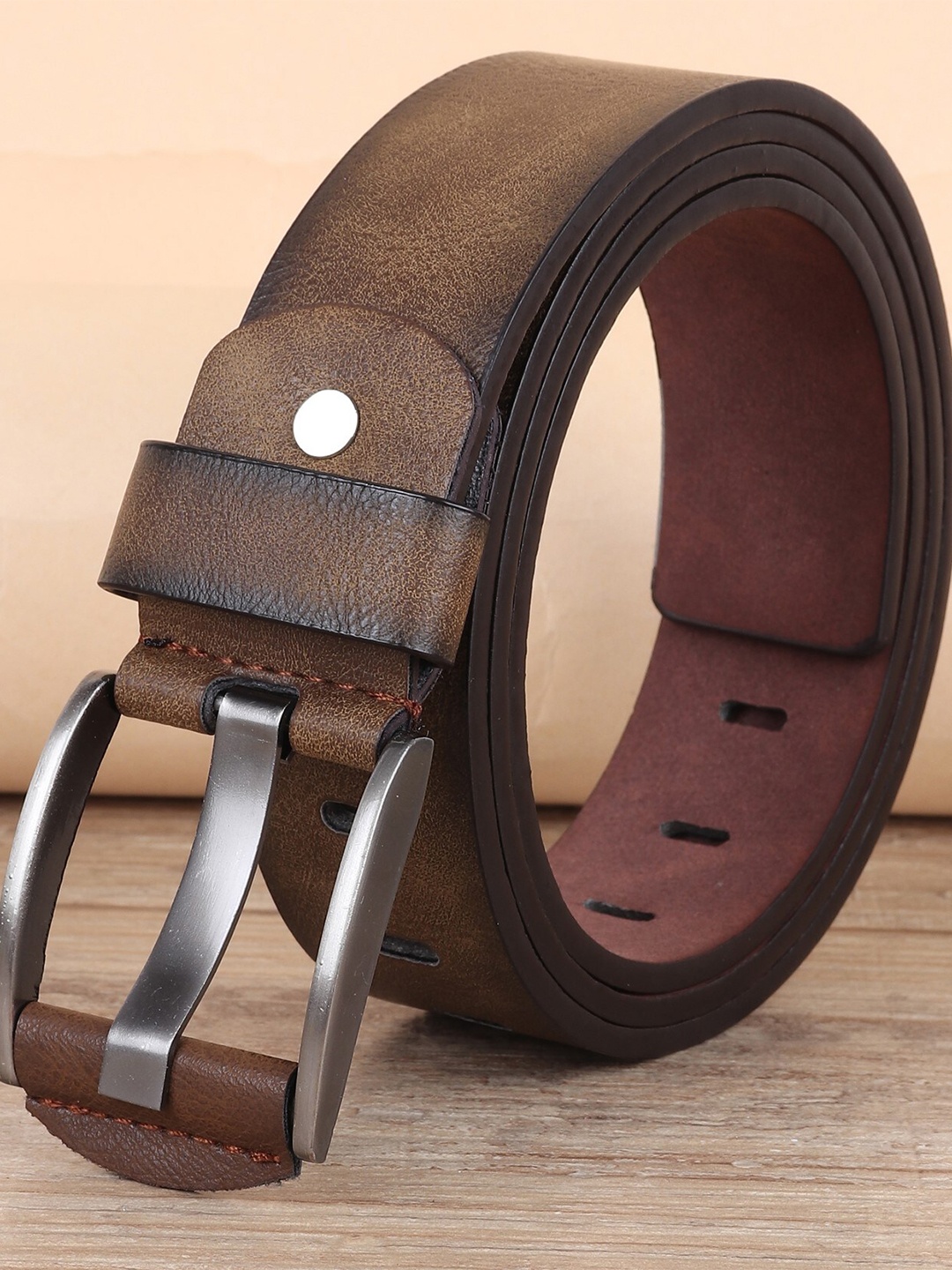 

WINSOME DEAL Men Brown Textured Casual Belt