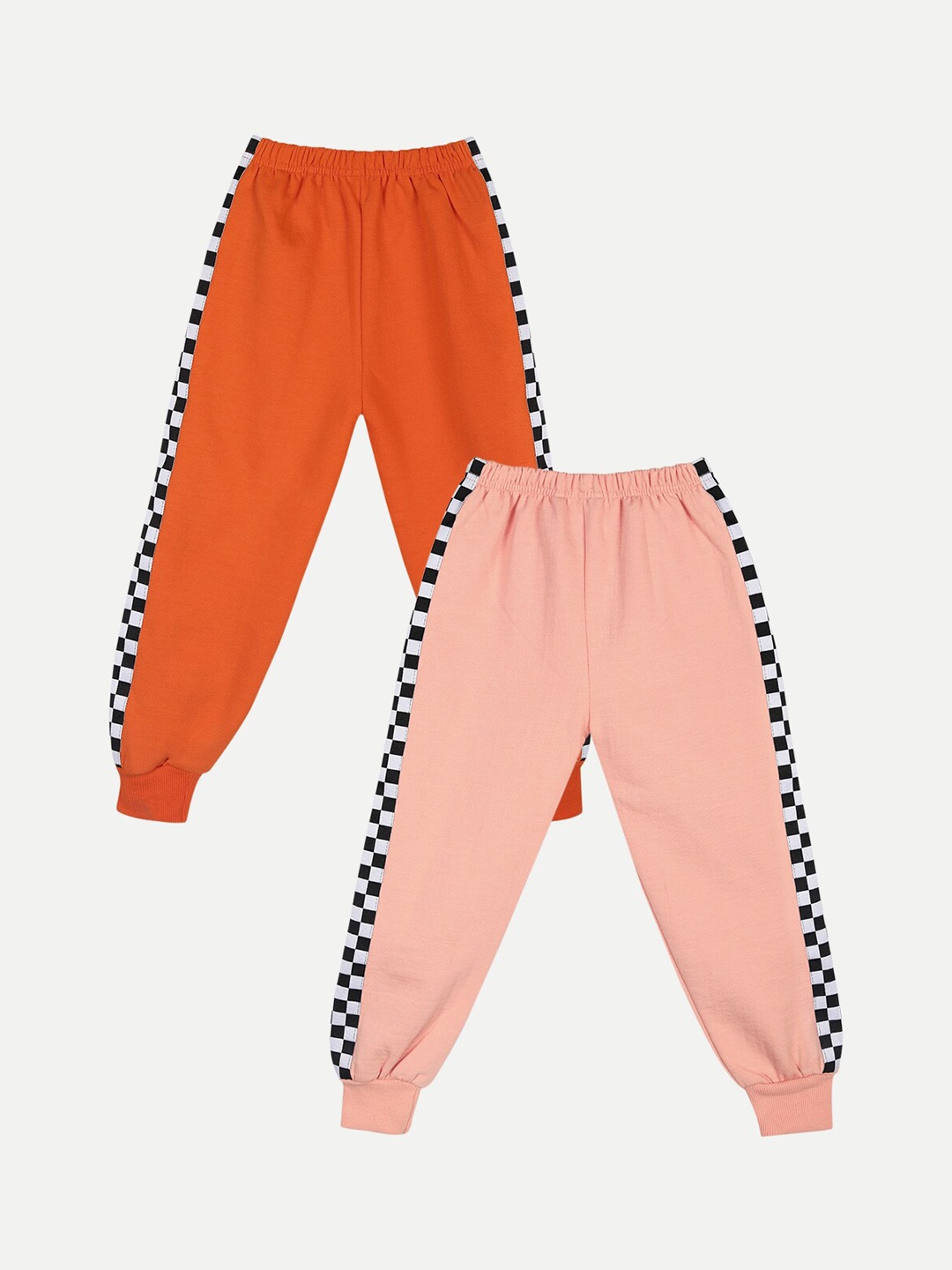 

Cutiekins Kids Orange & Peach Pack Of 2 Solid Organic Cotton Joggers