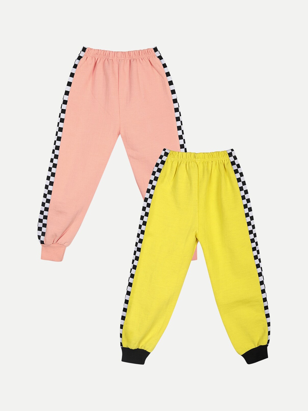 

Cutiekins Kids Peach & Yellow Pack Of 2 Solid Organic Cotton Joggers