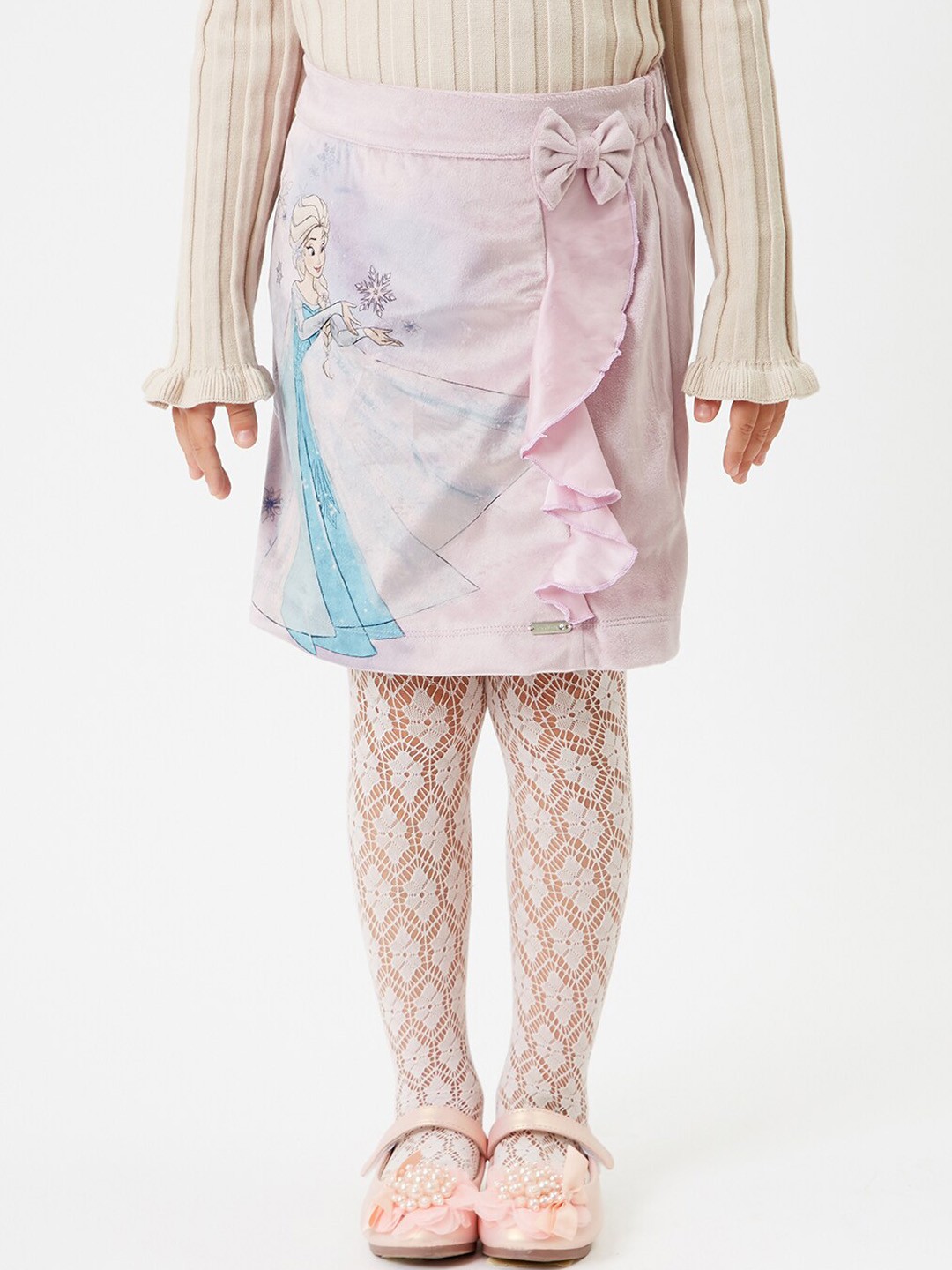 

One Friday Girls Purple Frozen Printed Skirt
