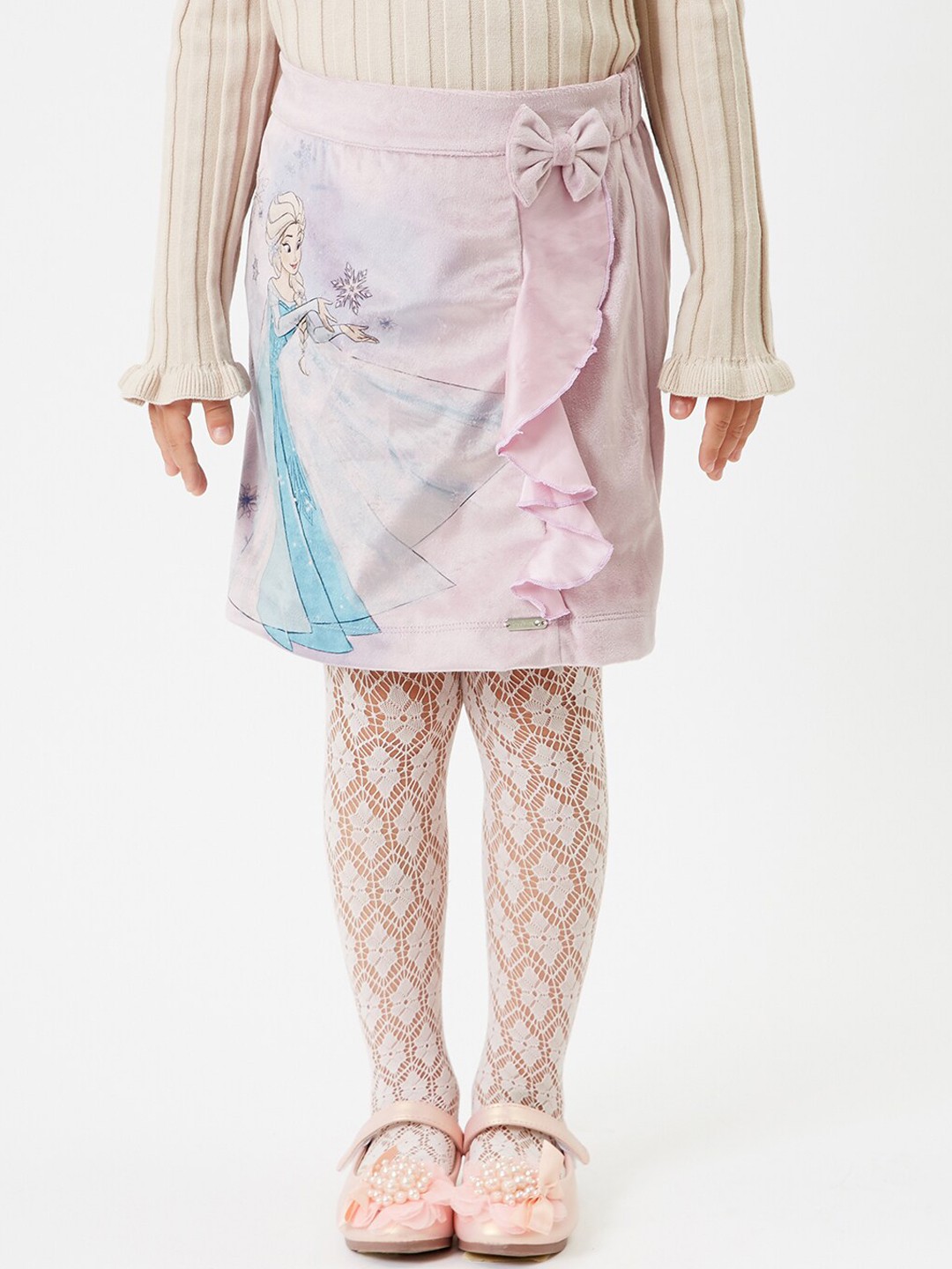 

One Friday Girls Purple Frozen Printed Skirt