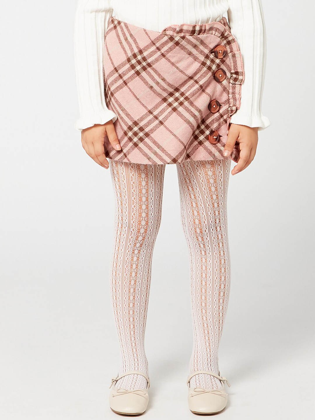 

One Friday Girls Pink Checked Mini Skorts