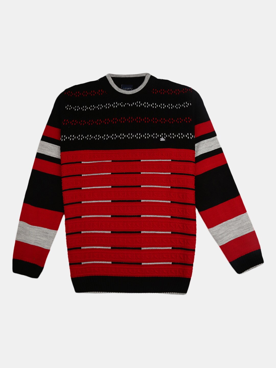 

V-Mart Boys Red Self Design Round Neck Pullover