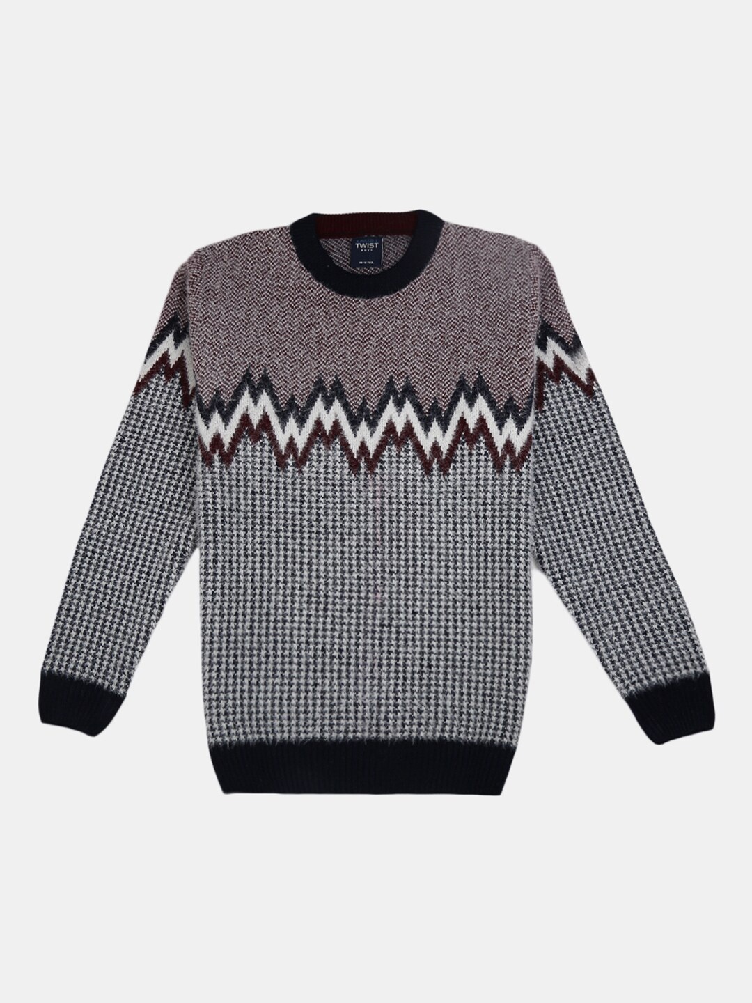 

V-Mart Boys Black & White Round Neck Cotton Pullover