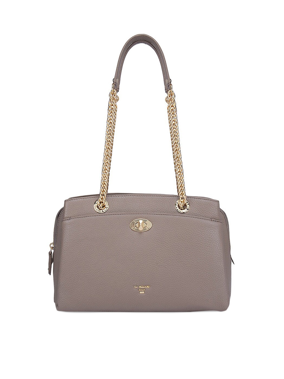 

Da Milano Textured Leather Shoulder Bag Handbags, Grey