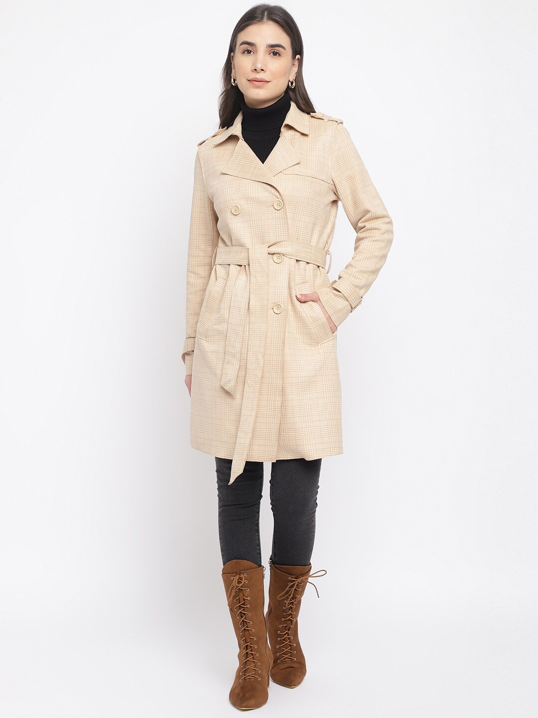 

Latin Quarters Women Beige Longline Tailored Jacket