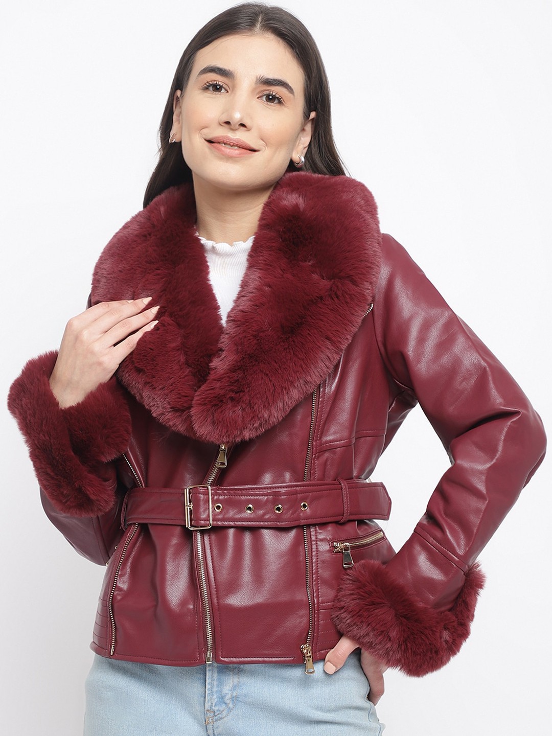 

Latin Quarters Women Maroon Tailored Jacket