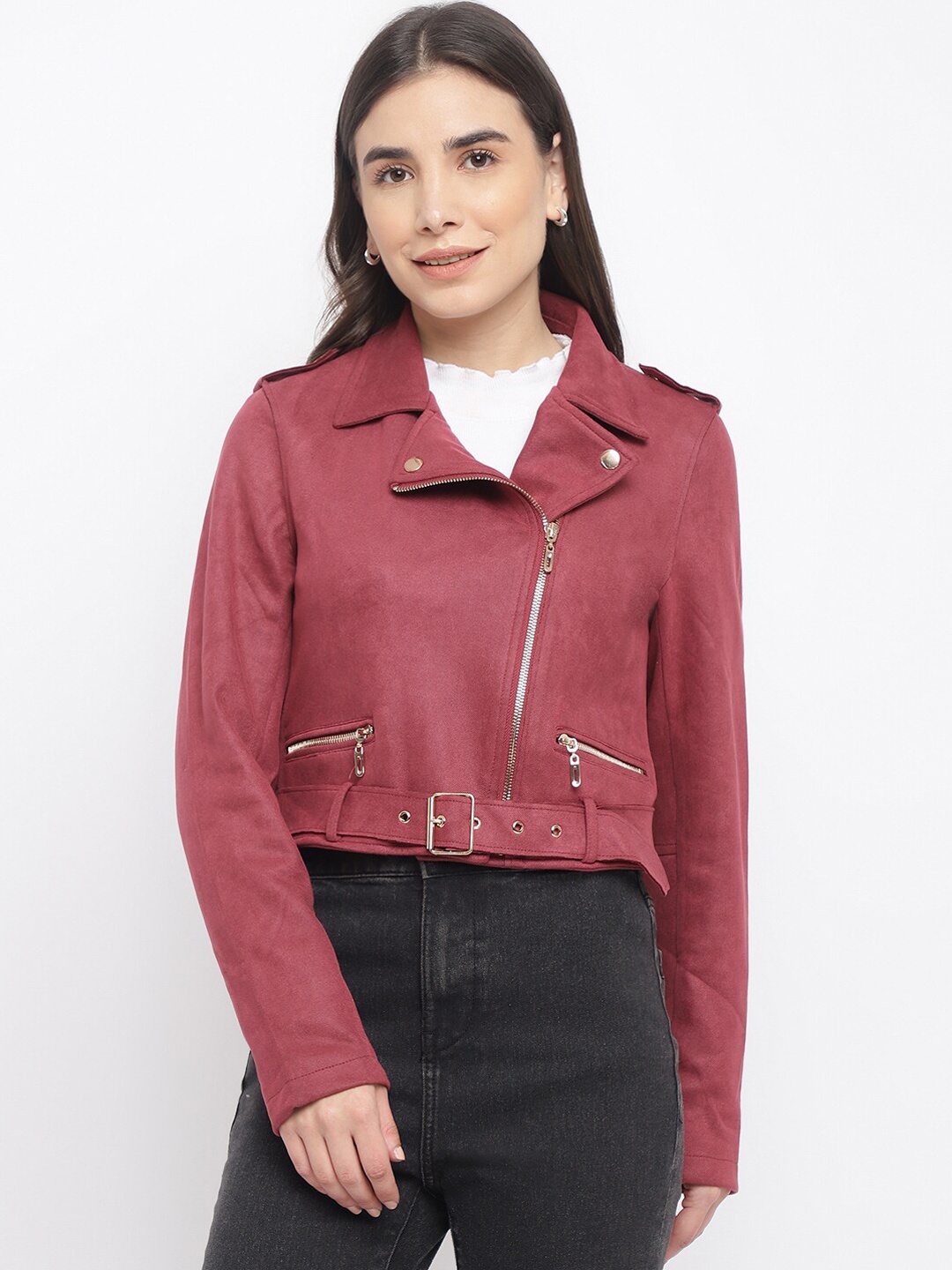 

Latin Quarters Women Red Crop Tailored Jacket