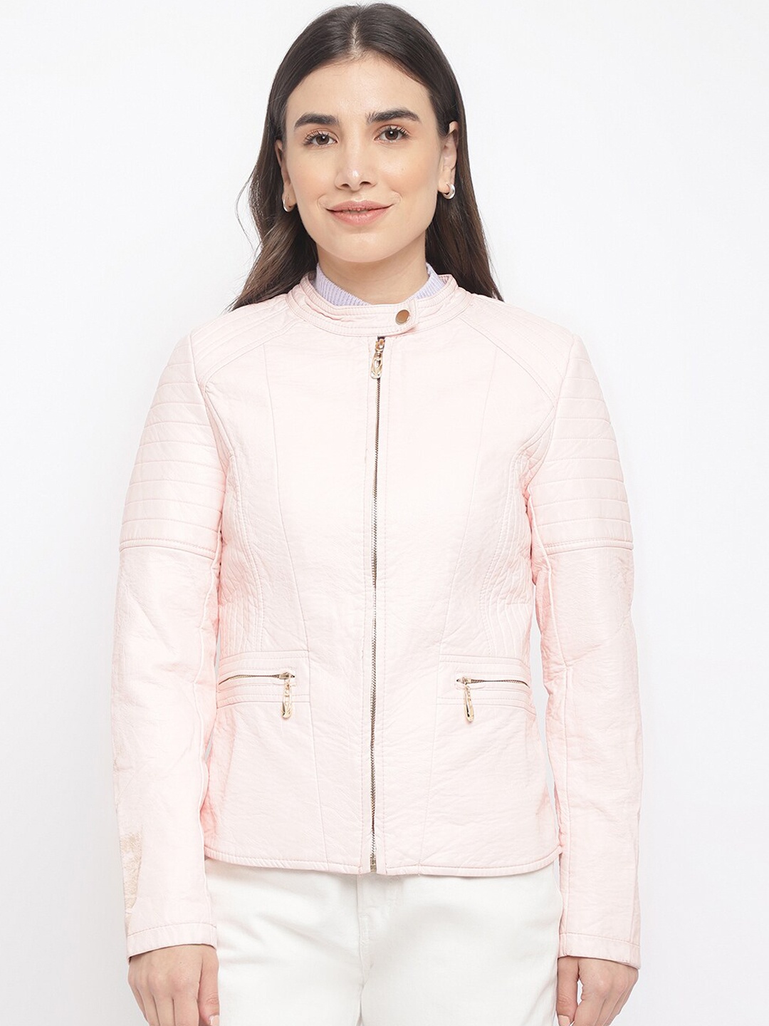 

Latin Quarters Women Pink Biker Jacket