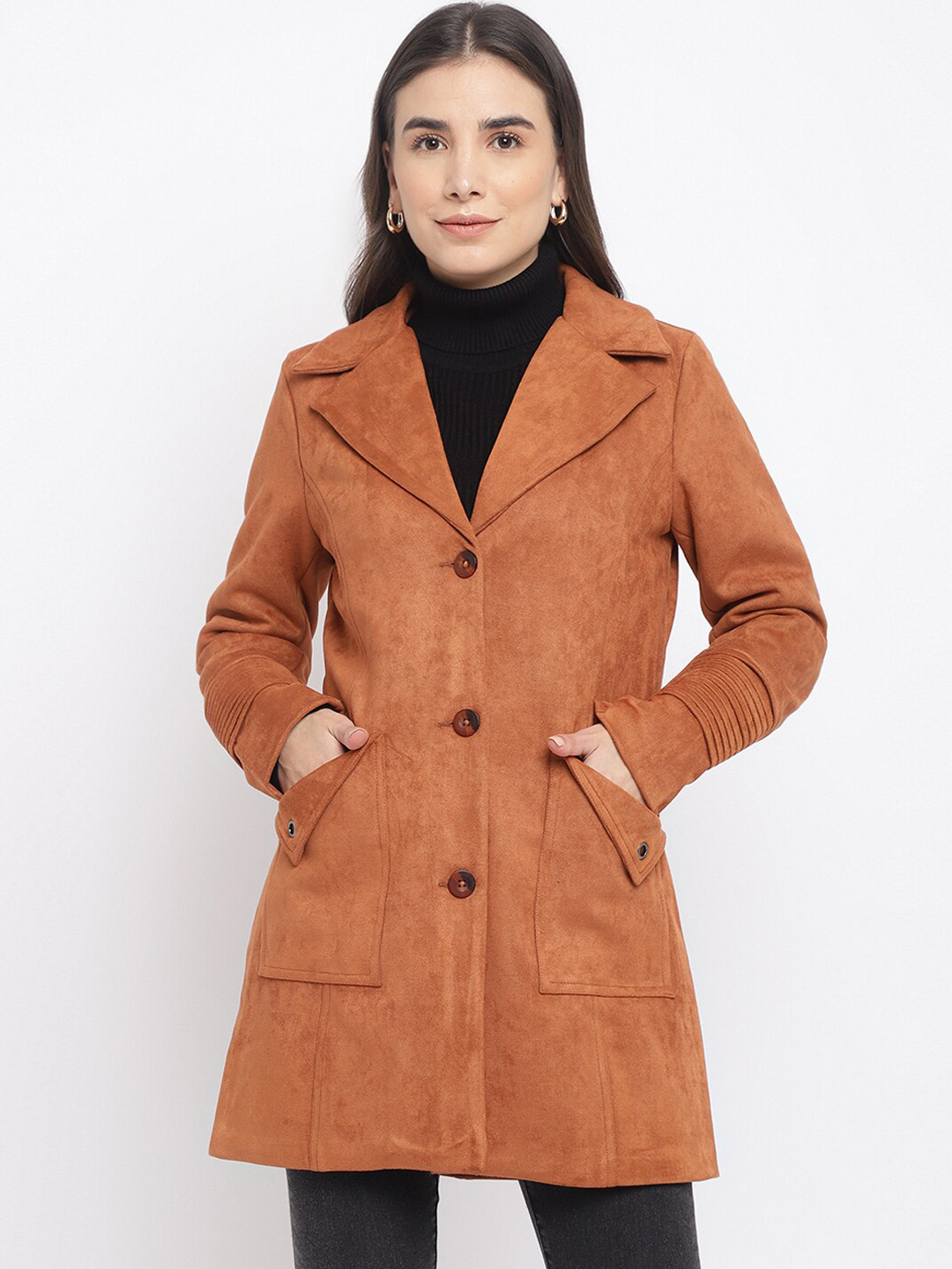 

Latin Quarters Women Brown Longline Tailored Jacket