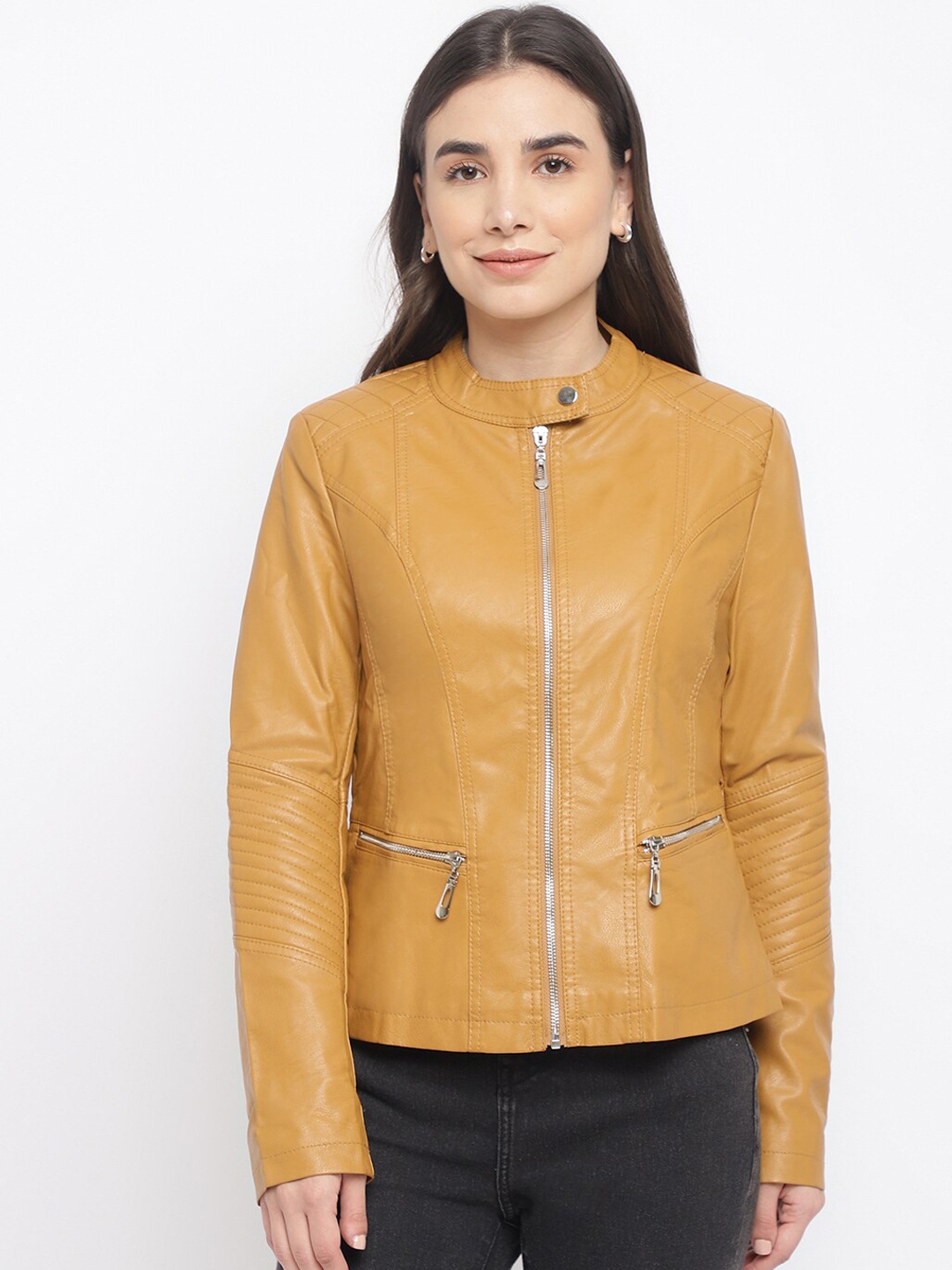 

Latin Quarters Women Yellow Biker Jacket