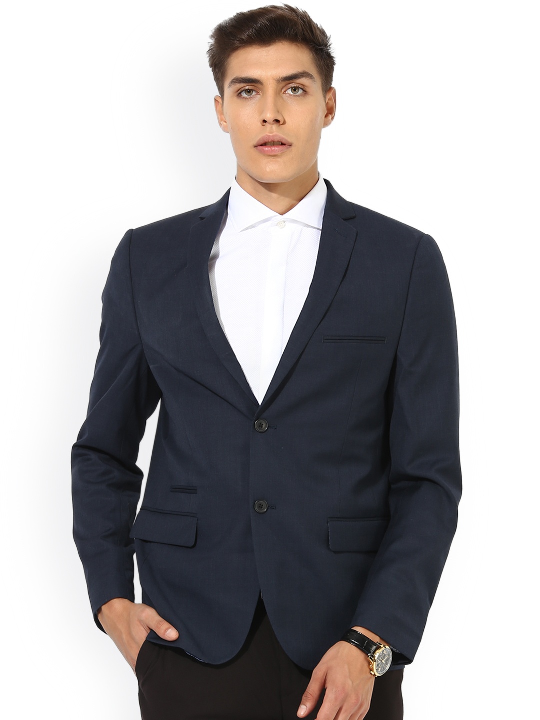 

Bruun & Stengade Blue Slim Fit Single-Breasted Formal Blazer