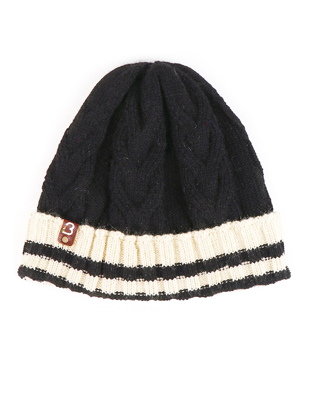 

Bharatasya Kids Black & Cream-Coloured Acrylic Beanie