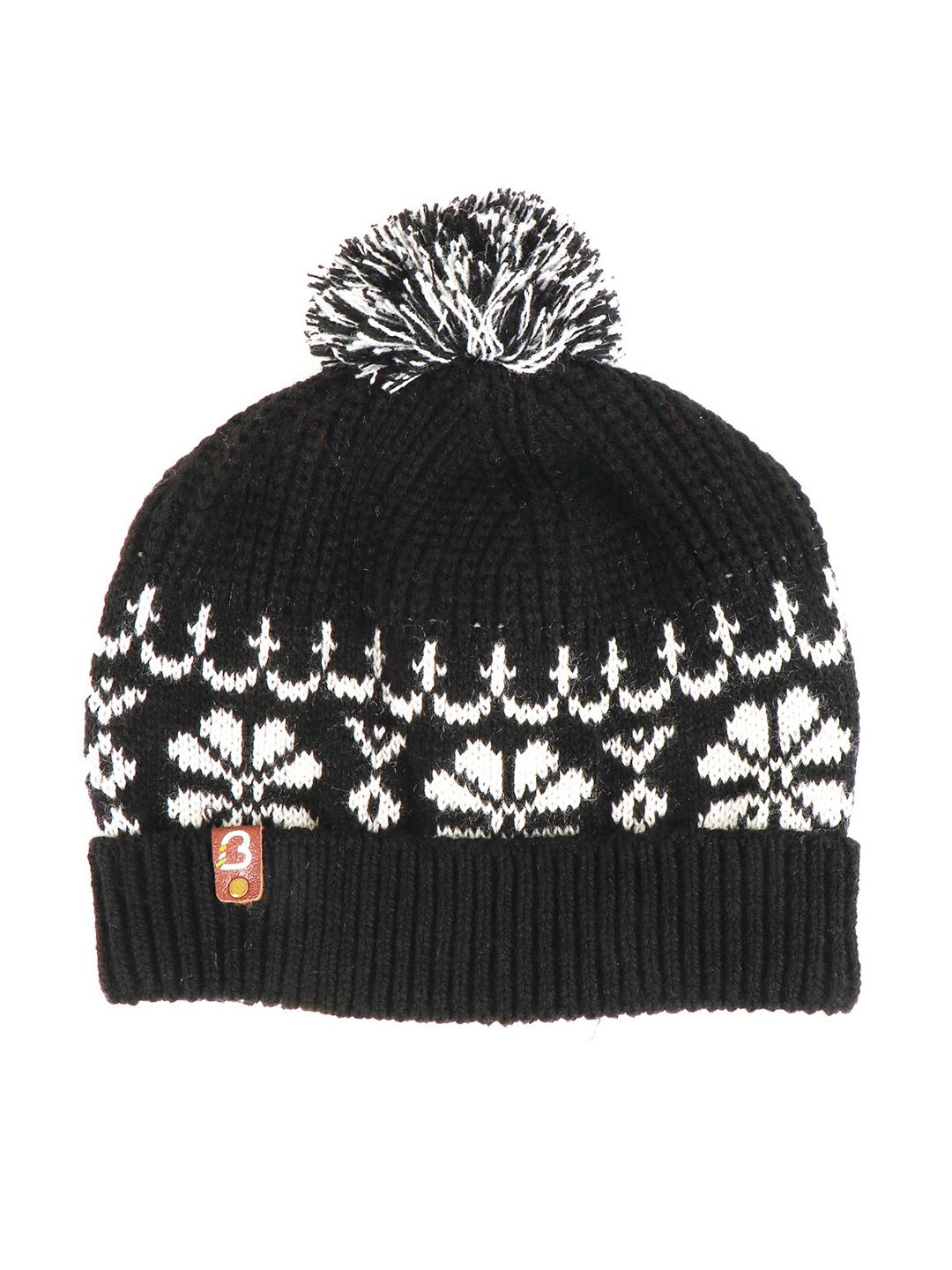 

Bharatasya Kids Black & White Printed Acrylic Beanie