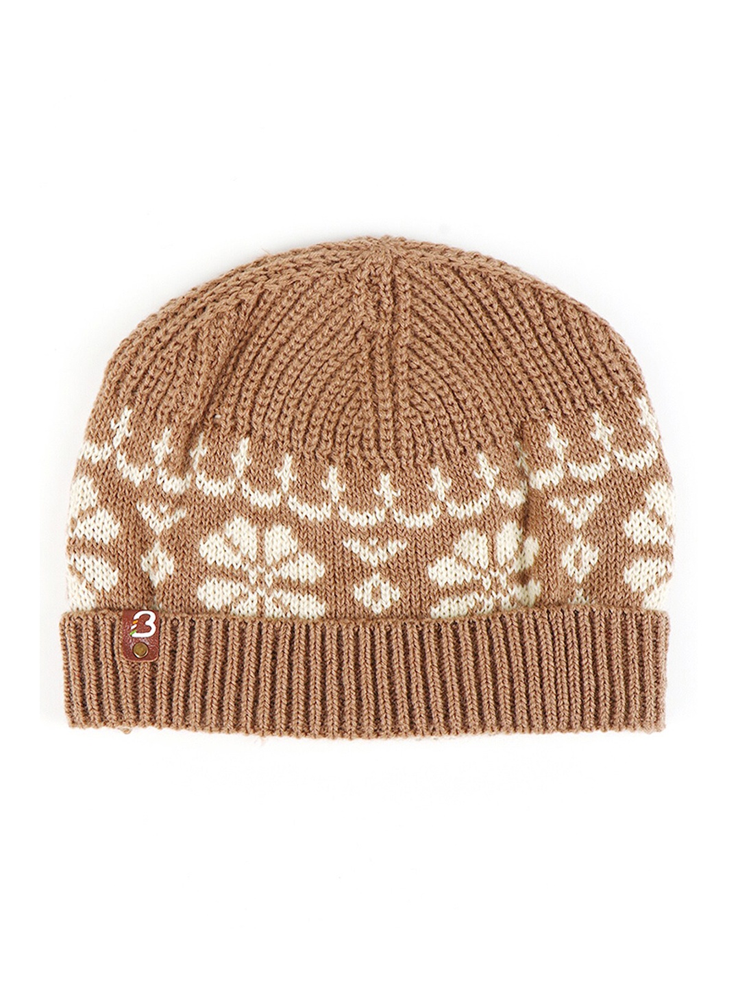 

Bharatasya Kids Brown & Cream-Coloured Printed Acrylic Beanie