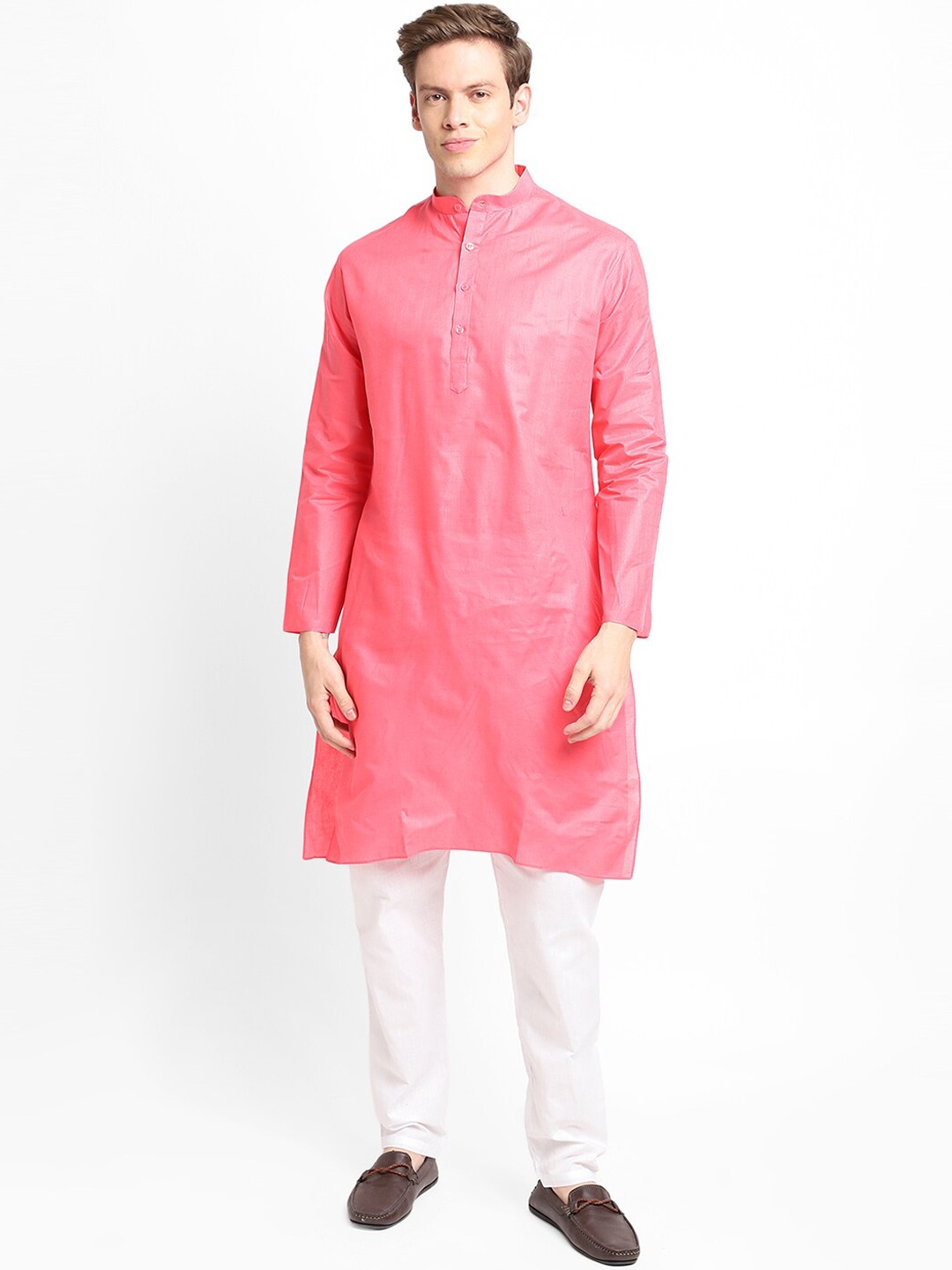 

DEVOILER Men Pink Kurta