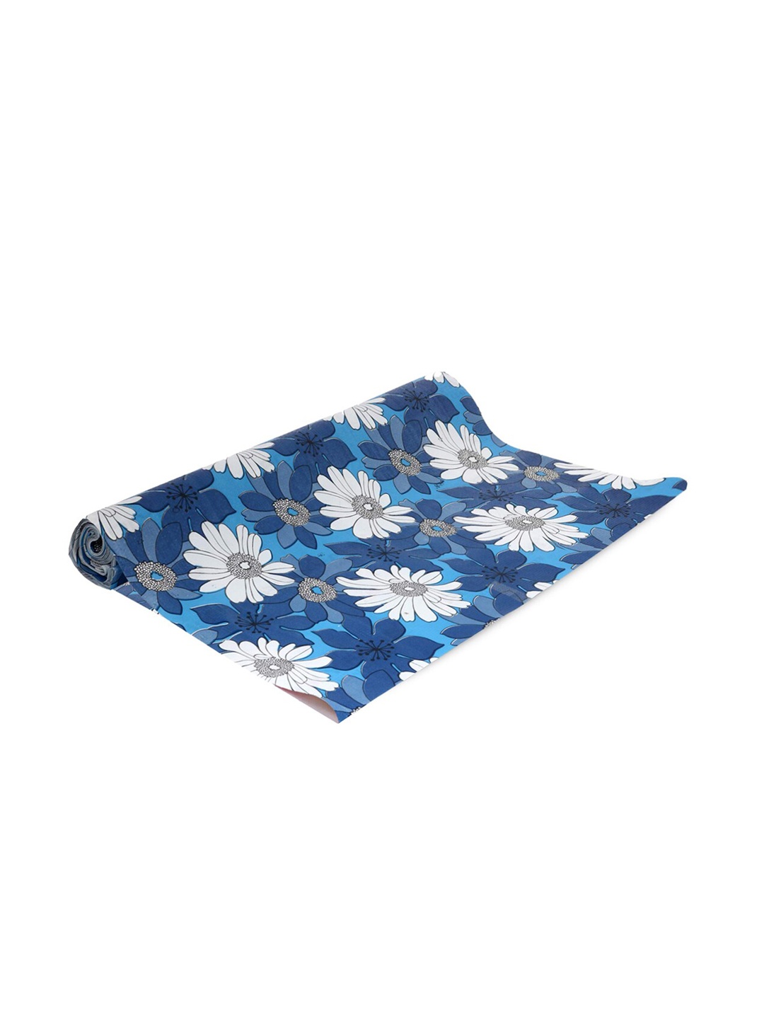 

Kuber Industries Blue & White Floral Printed Shelf Liner