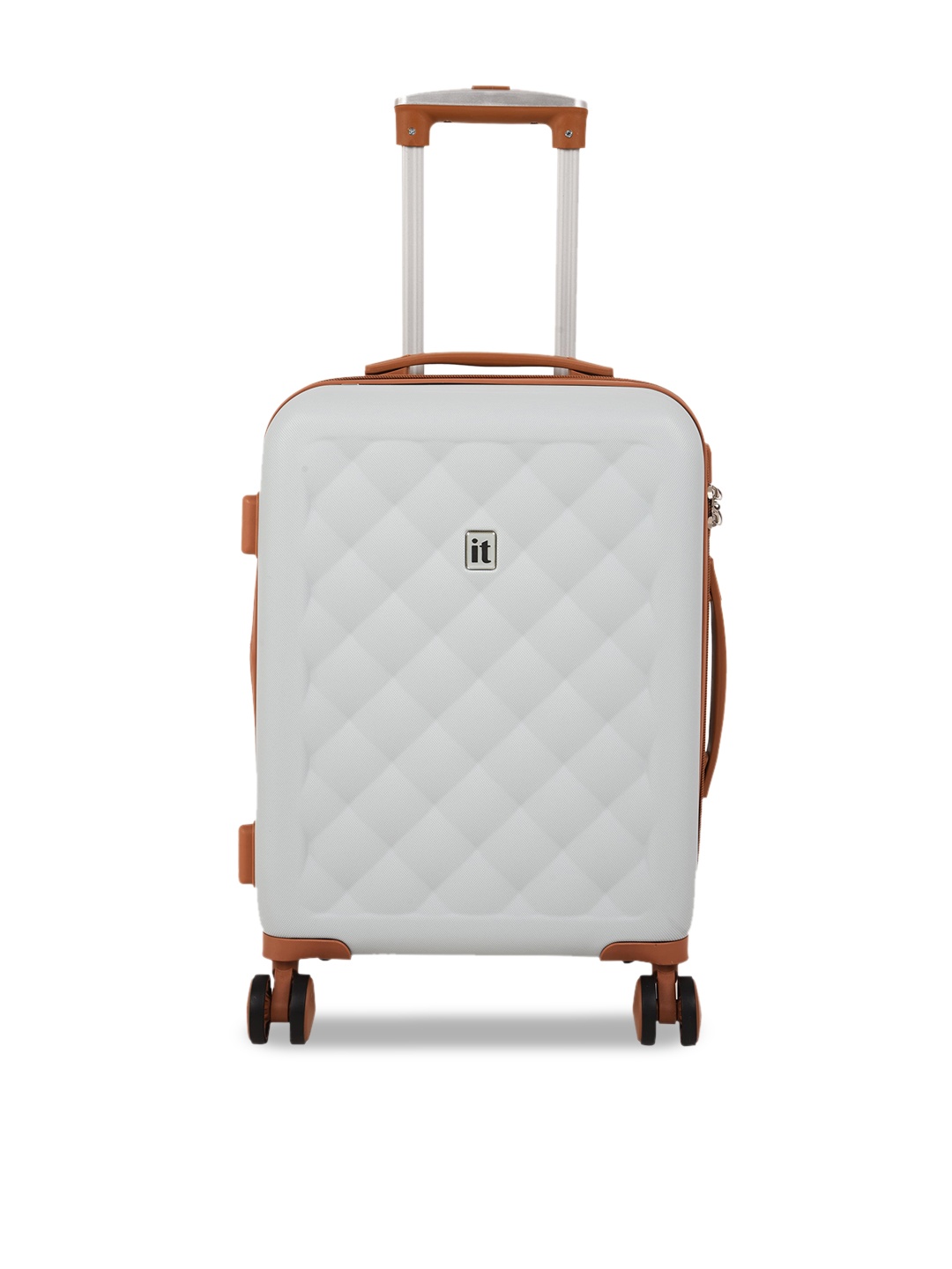 

IT luggage Grey Textured Hard-Sided Small Trolley Suitcase