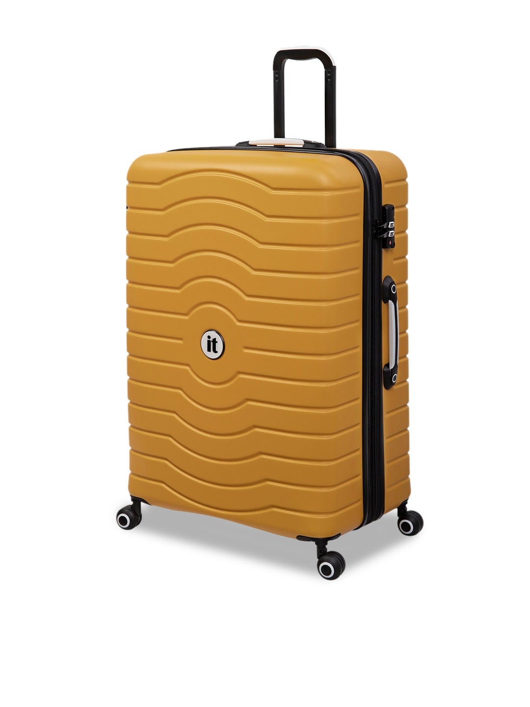 

IT luggage Yellow Textured Hard-Sided Large Trolley Suitcase