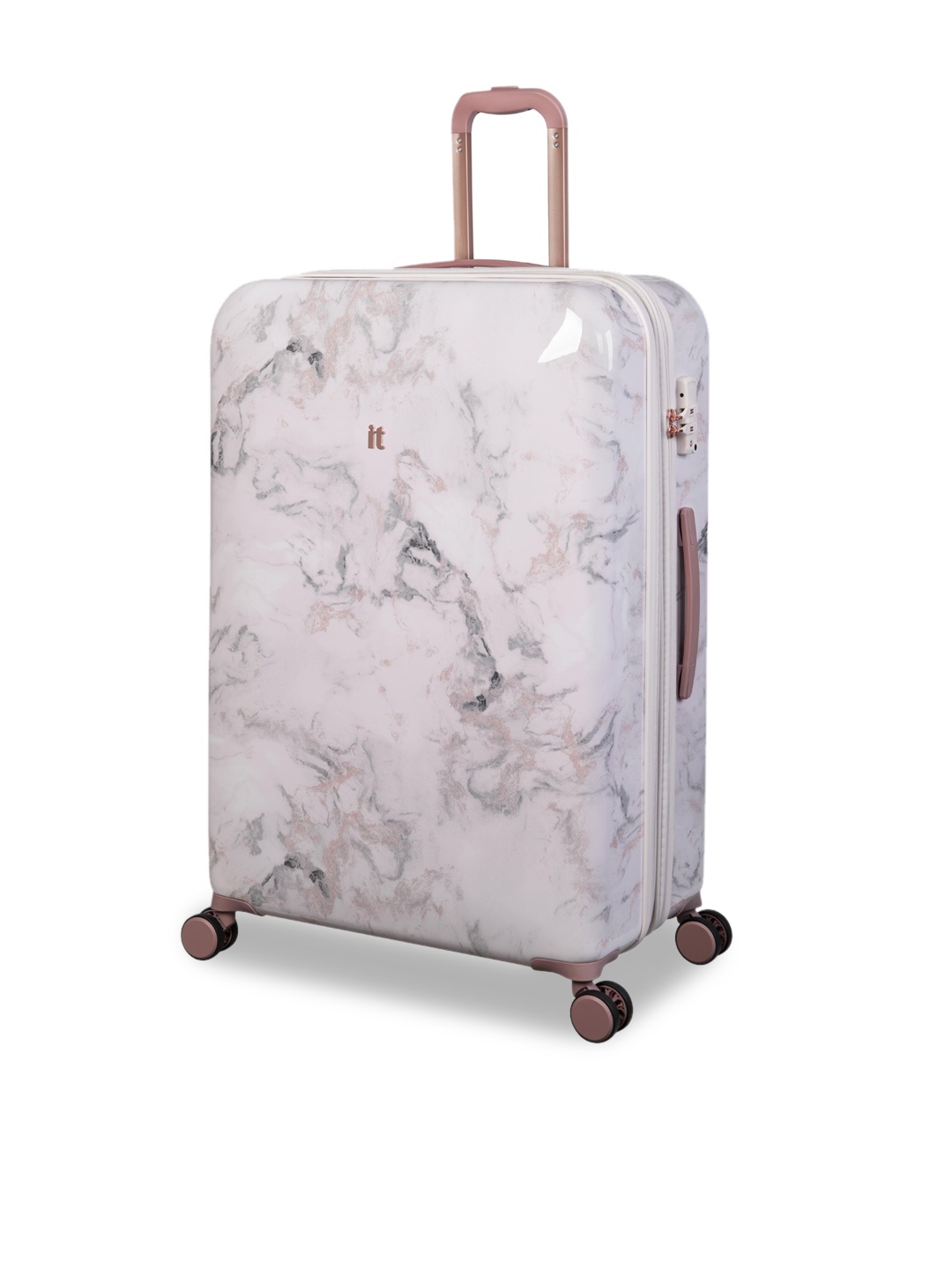 

IT luggage Off White Printed Medium Hard Trolley Bag