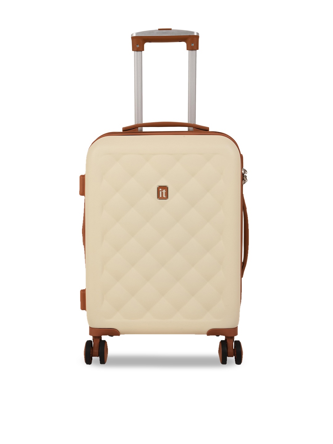 

IT luggage Cream Textured Hard-Sided Small Trolley Bag