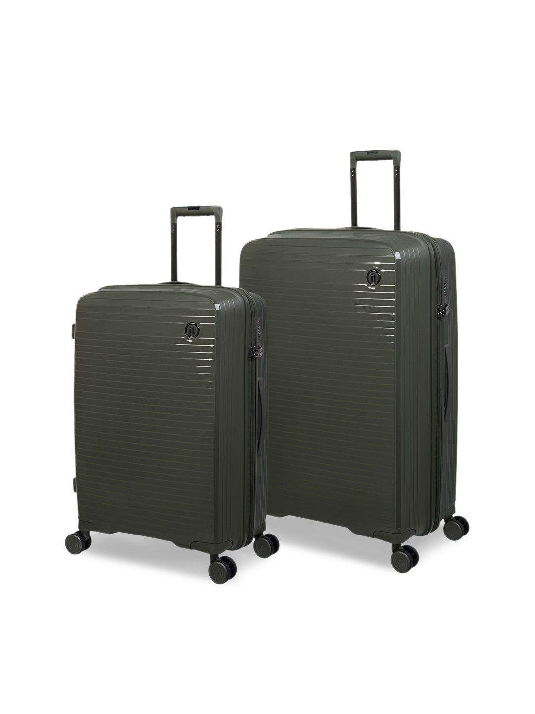 

IT luggage Set Of 2 Olive Textured Trolley Bag