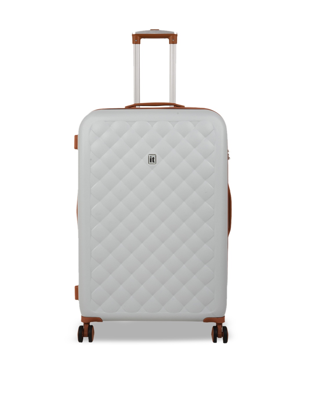 

IT luggage Unisex Blue Textured Hard-Sided Large Trolley Bag