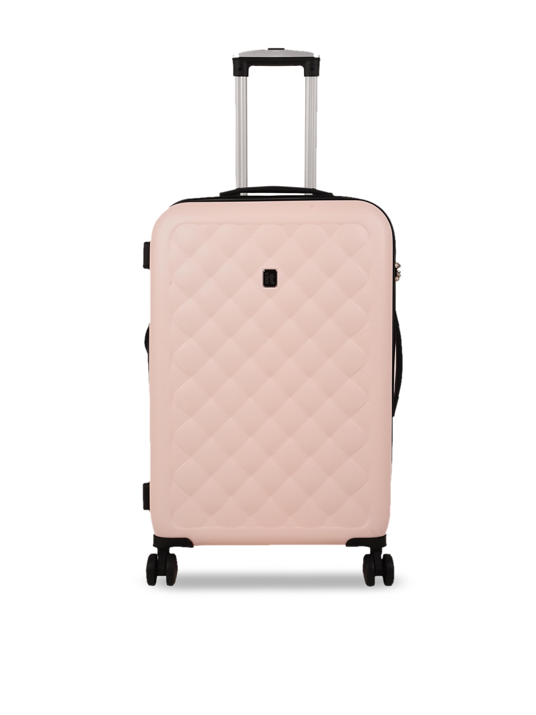 

IT luggage Pink Textured Hard-Sided Medium Trolley Suitcase