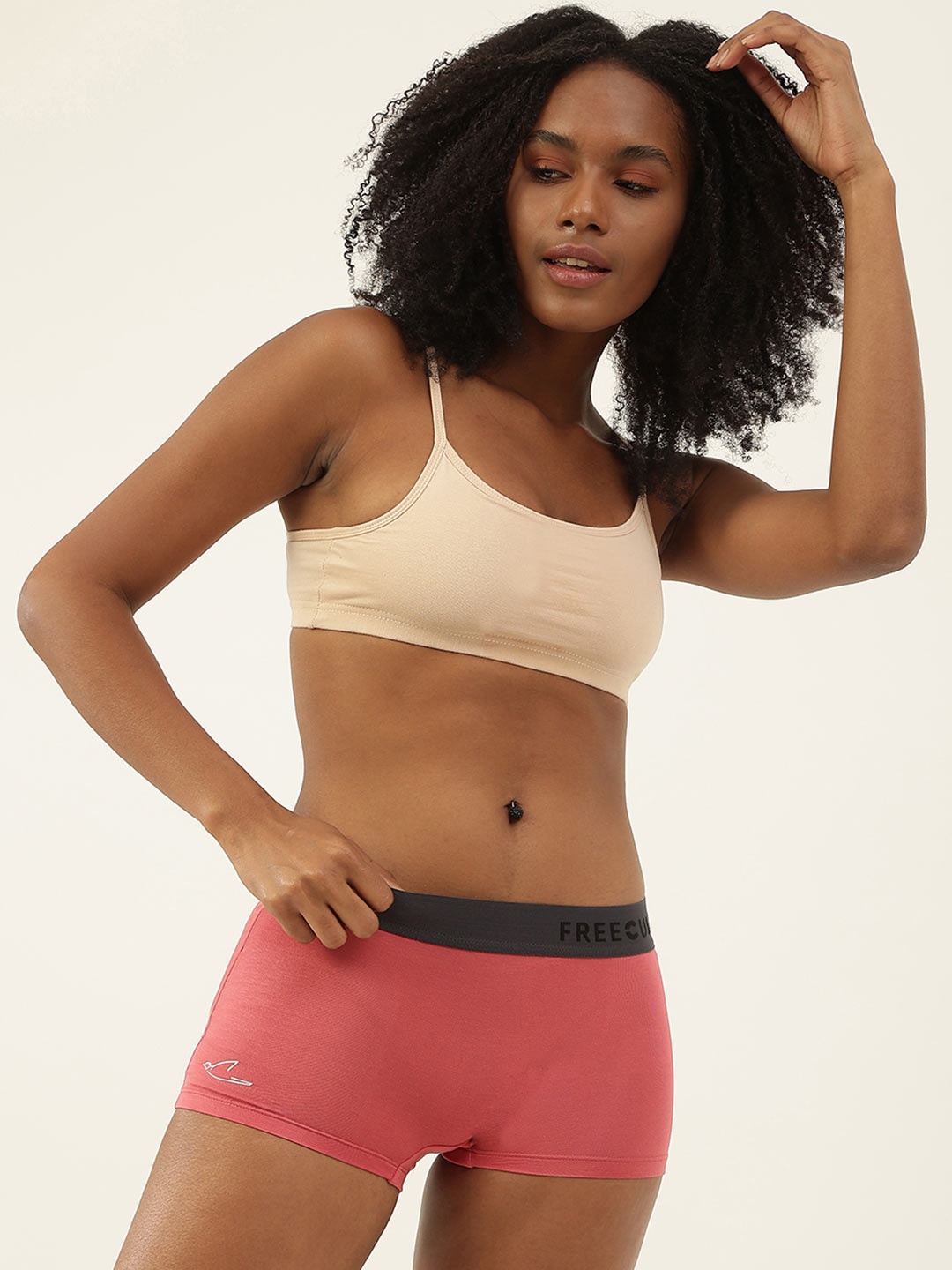 

FREECULTR Women Black & Coral Pack of 3 Solid AntiMicrobial Boyshort Briefs