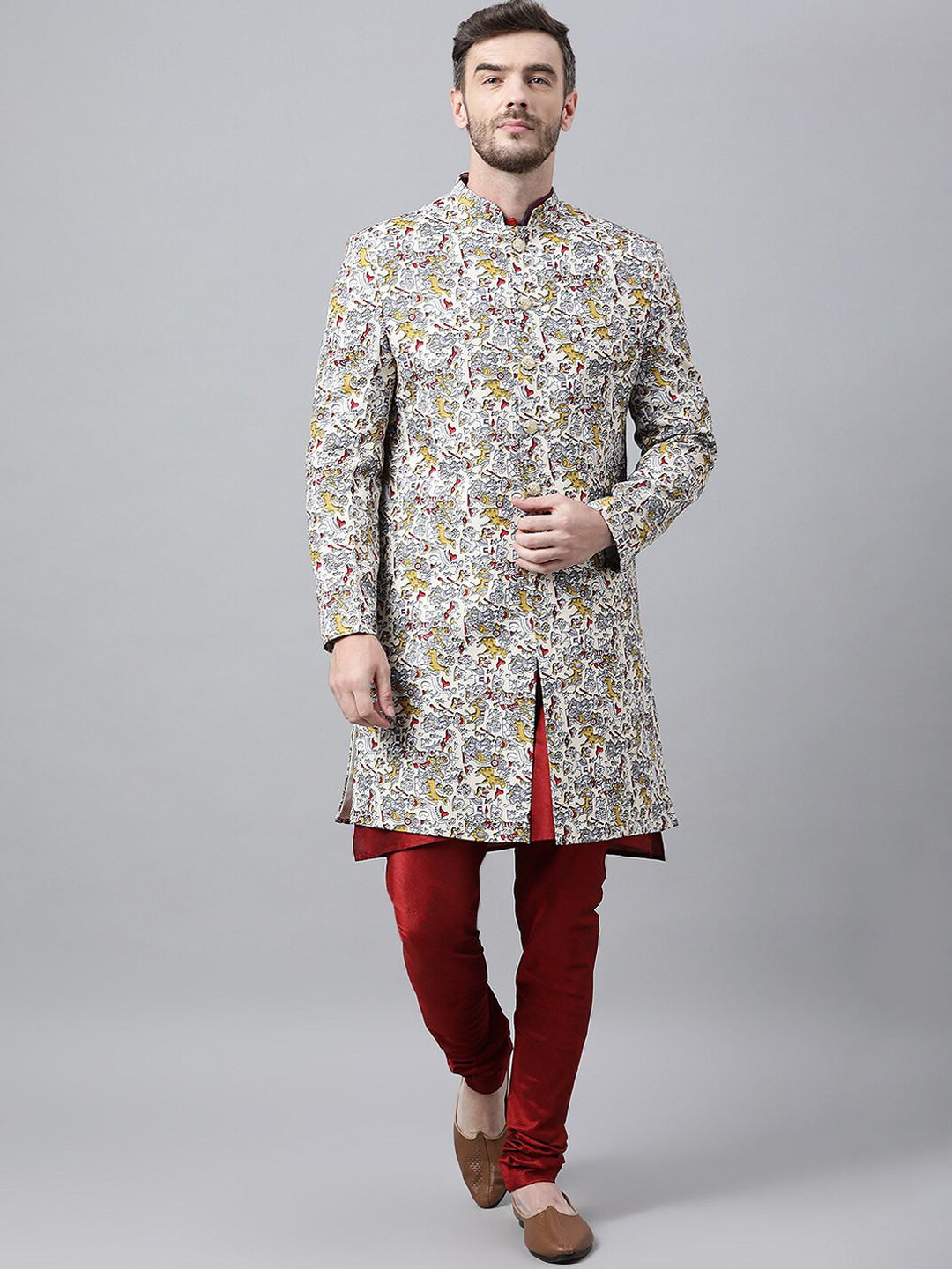 

Hangup Men Multi-Coloured Printed Sherwani