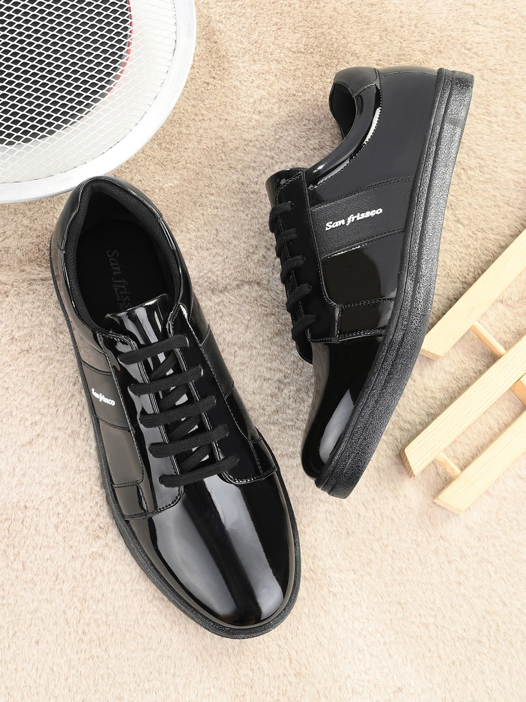 

San Frissco Men Black Lace-Up Casual Sneakers